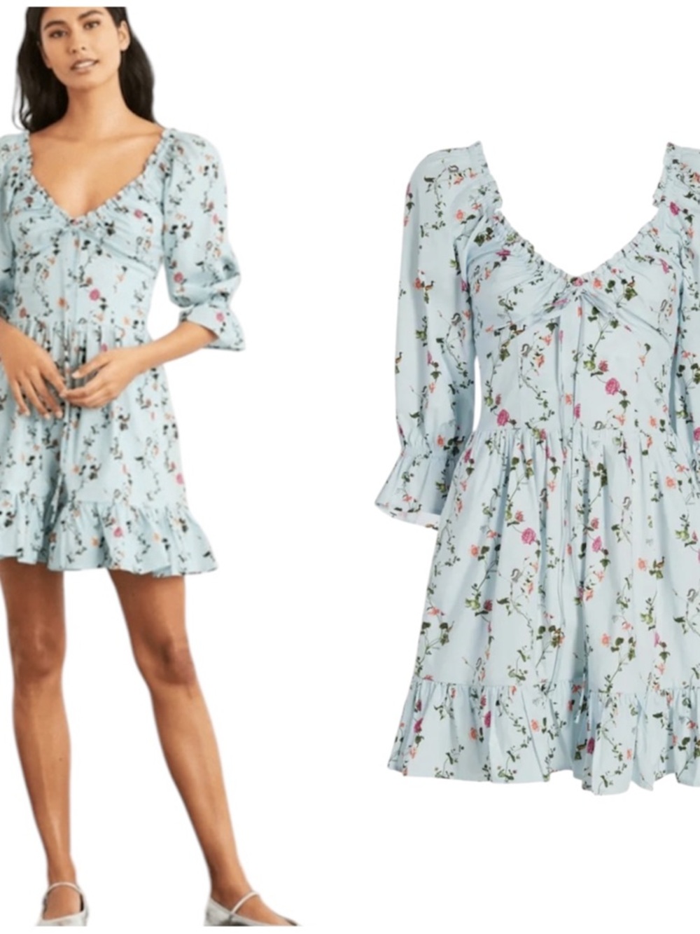 Hill House Samantha Blue Pond Floral Nap Dress Small